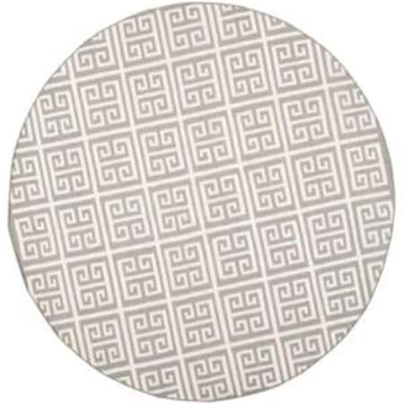 Safavieh 7 x 7 ft. Round Contemporary Dhurries- Grey and Ivory- Flatweave Rug DHU626B-7R
